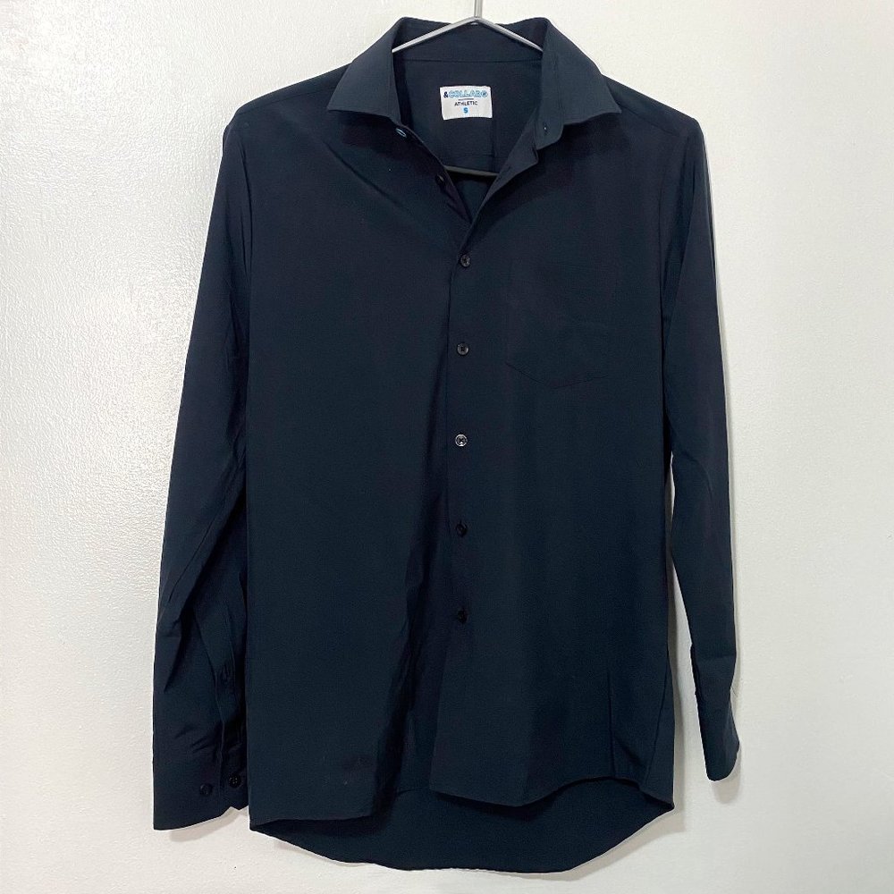 &Collar Navy Blue Button Up